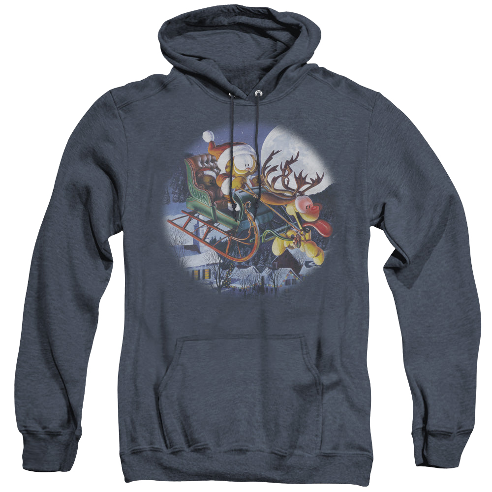 Garfield Moonlight Ride - Heather Pullover Hoodie Heather Pullover Hoodie Garfield   
