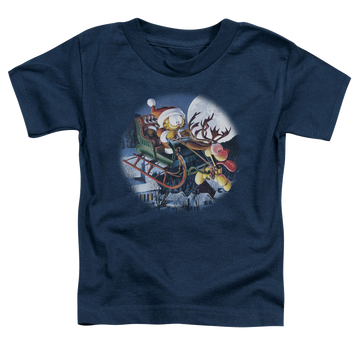 Navy toddler t-shirt with Garfield Moonlight Ride graphic