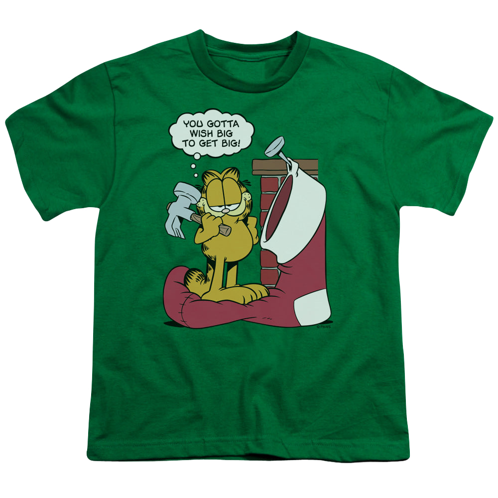 Garfield Wish Big - Youth T-Shirt Youth T-Shirt (Ages 8-12) Garfield   