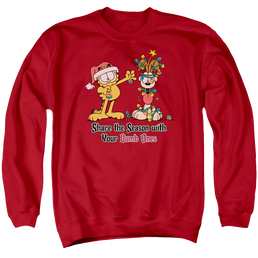 Garfield Share The Season - Men's Crewneck Sweatshirt Men's Crewneck Sweatshirt Garfield   