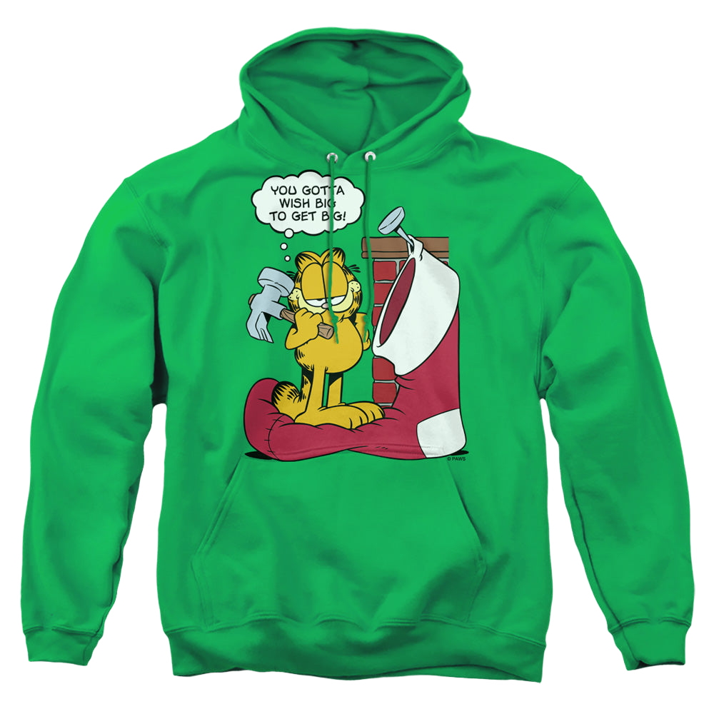 Garfield Wish Big - Pullover Hoodie Pullover Hoodie Garfield   