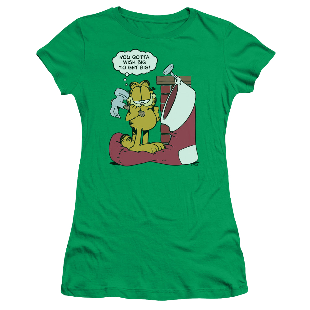 Garfield Wish Big - Juniors T-Shirt Juniors T-Shirt Garfield   