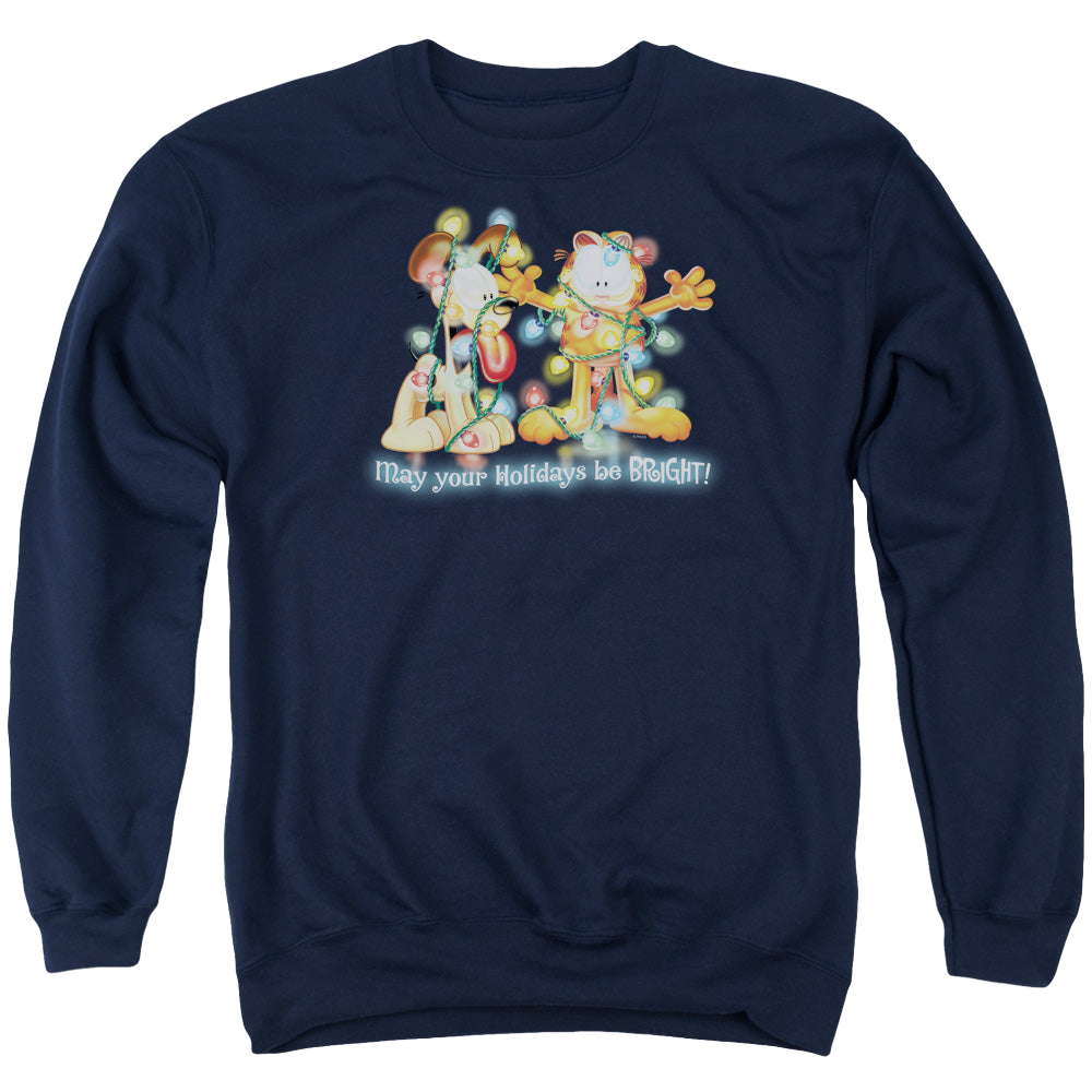 Garfield Bright Holidays - Men's Crewneck Sweatshirt Men's Crewneck Sweatshirt Garfield   