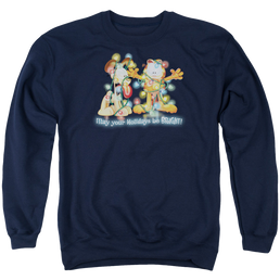 Garfield Bright Holidays - Men's Crewneck Sweatshirt Men's Crewneck Sweatshirt Garfield   