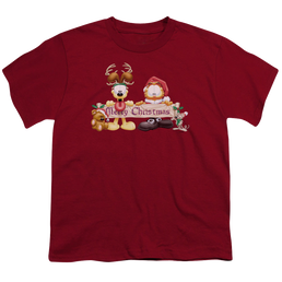 Garfield Christmas Banner - Youth T-Shirt Youth T-Shirt (Ages 8-12) Garfield   