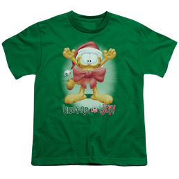 Garfield Unwrap The Joy! - Youth T-Shirt Youth T-Shirt (Ages 8-12) Garfield   