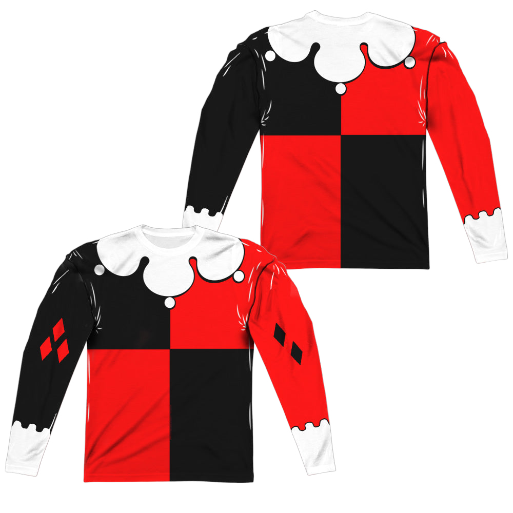 Harley Quinn Quinn Costume (Front/Back Print) - Men's All-Over Print Long Sleeve Men's All-Over Print Long Sleeve Harley Quinn   