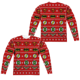 Justice League Sweater Of Justice (Front/Back Print) - Men's All-Over Print Long Sleeve Men's All-Over Print Long Sleeve Justice League   