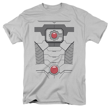 Silver men's regular fit t-shirt with DC Comics More DC Characters Cyborg Uniform graphic