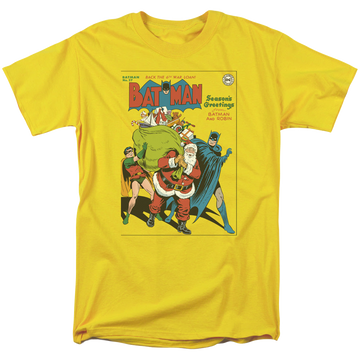 Yellow men's regular fit t-shirt with Batman Robin Cover No. 27 graphic