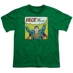 Superman Deck The Halls - Youth T-Shirt Youth T-Shirt (Ages 8-12) Superman   