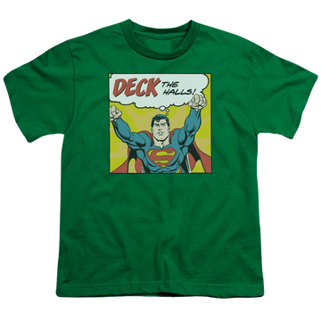 Superman Deck The Halls - Youth T-Shirt Youth T-Shirt (Ages 8-12) Superman   