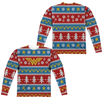 Wonder Woman Wonder Woman Holiday (Front/Back Print) - Men's All-Over Print Long Sleeve Men's All-Over Print Long Sleeve Wonder Woman   