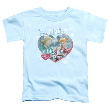 Light blue toddler t-shirt with I Love Lucy The Best Present graphic