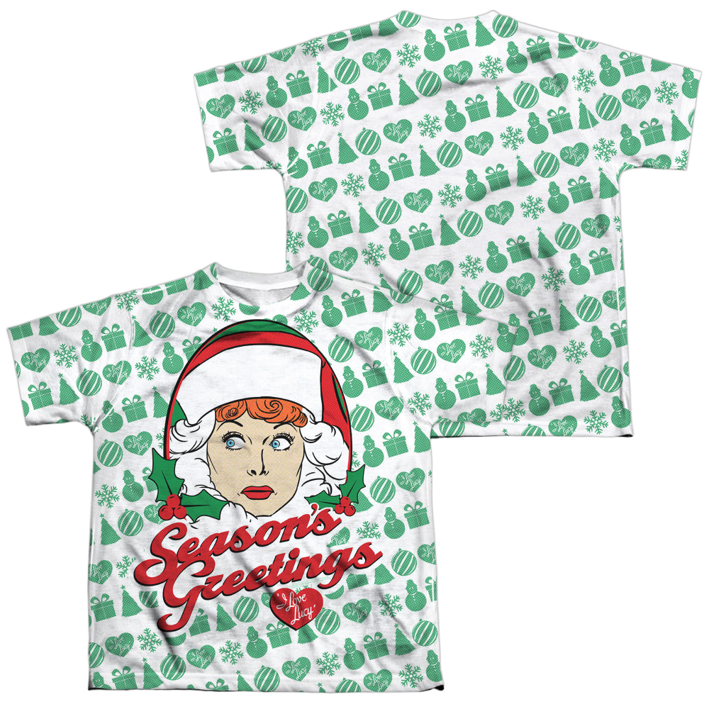 I Love Lucy Holiday Pattern (Front/Back Print) - Youth All-Over Print T-Shirt Youth All-Over Print T-Shirt (Ages 8-12) I Love Lucy   