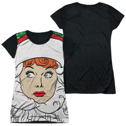 I Love Lucy Secret Santa - Juniors Black Back T-Shirt Juniors Black Back T-Shirt I Love Lucy   