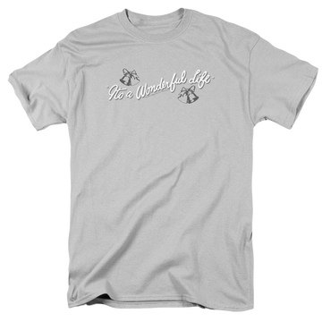 Silver men's regular fit t-shirt with It's a Wonderful Life Logo graphic