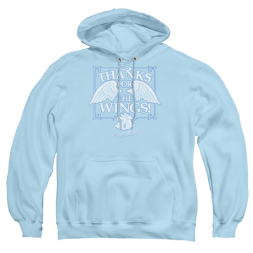 Light blue pullover hoodie with It's a Wonderful Life Dear George graphic