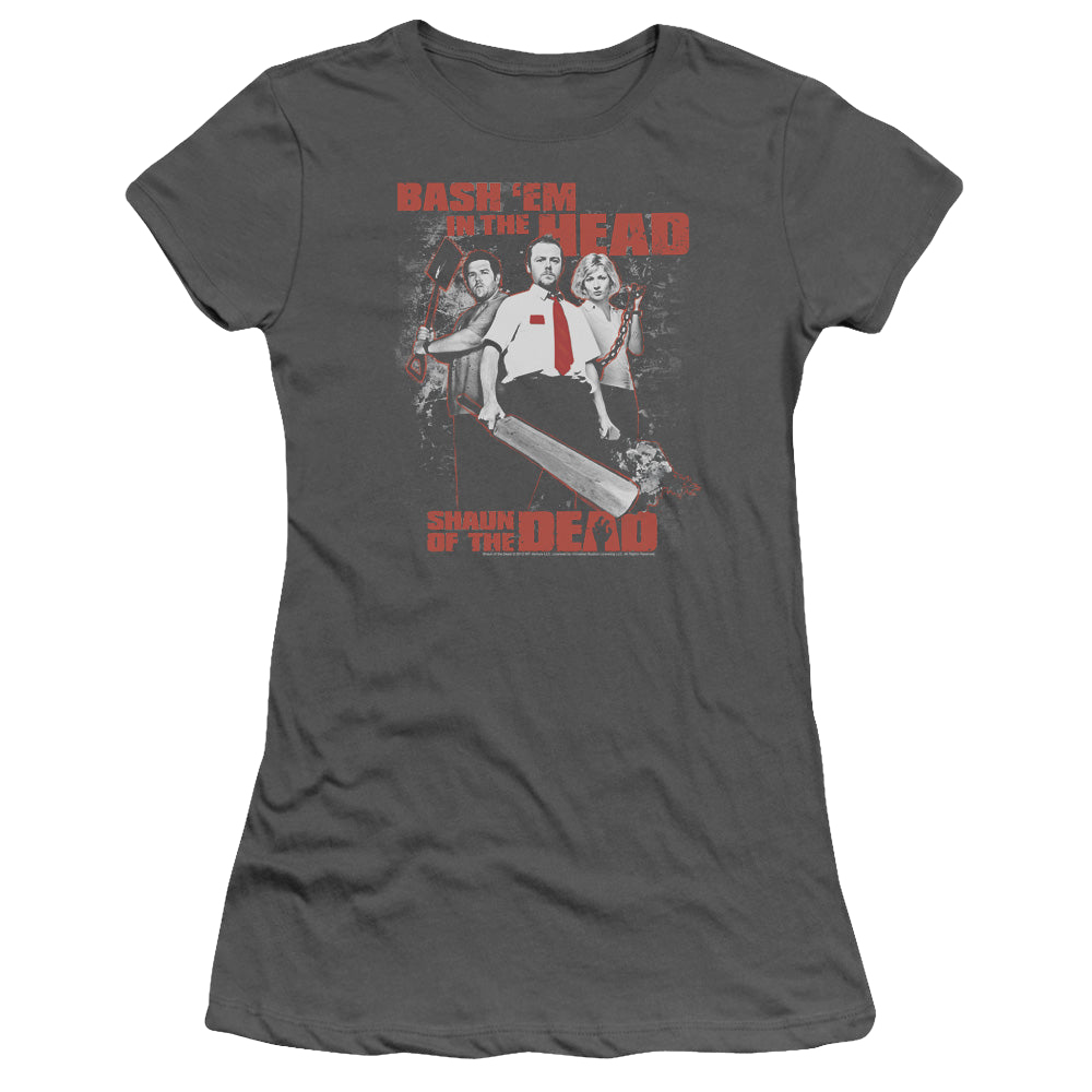 Shaun of the Dead Bash Em - Juniors T-Shirt Juniors T-Shirt Shaun of the Dead   