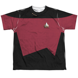 Star Trek The Next Generation Tng Command Uniform - Youth All-Over Print T-Shirt Youth All-Over Print T-Shirt (Ages 8-12) Star Trek   