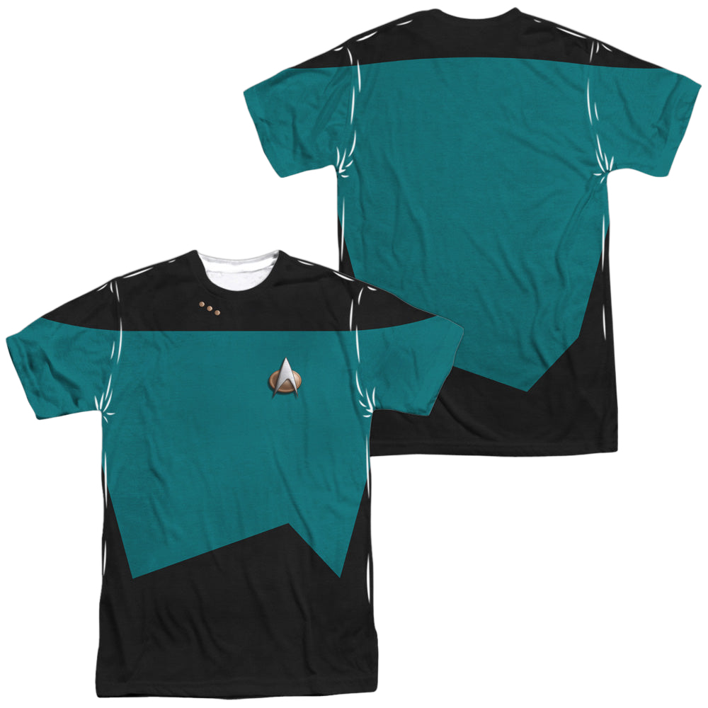 Star Trek The Next Generation Tng Science Uniform (Front/Back Print) - Men's All-Over Print T-Shirt Men's All-Over Print T-Shirt Star Trek   