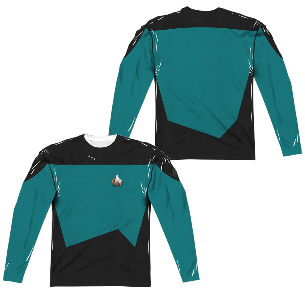 Star Trek The Next Generation Tng Science Uniform (Front/Back Print) - Men's All-Over Print Long Sleeve Men's All-Over Print Long Sleeve Star Trek   