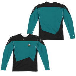 Star Trek The Next Generation Tng Science Uniform (Front/Back Print) - Men's All-Over Print Long Sleeve Men's All-Over Print Long Sleeve Star Trek   