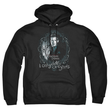 Black pullover hoodie with The Vampire Diaries Originals graphic