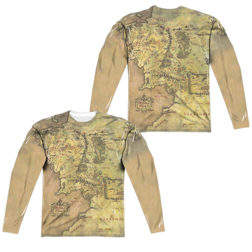 The Lord of the Rings Trilogy Middle Earth Map men's all-over print long sleeve