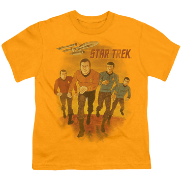 Gold kid's t-shirt for ages 4 to 7 with Star Trek The Animated Series Animated graphic