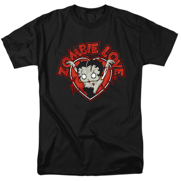Black men's regular fit t-shirt with Betty Boop Heart You Forever graphic