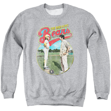 Athletic heather men's crewneck sweatshirt with The Bad News Bears Vintage graphic