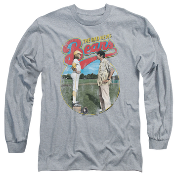 Athletic heather men's long sleeve t-shirt with The Bad News Bears Vintage graphic