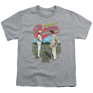 Athletic heather youth t-shirt for ages 8 to 12 with The Bad News Bears Vintage graphic