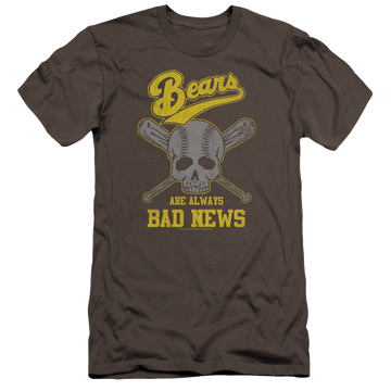 Charcoal men's premium slim fit t-shirt with The Bad News Bears Always Bad News graphic