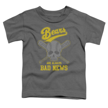 Charcoal kid's t-shirt for ages 4 to 7 with The Bad News Bears Always Bad News graphic
