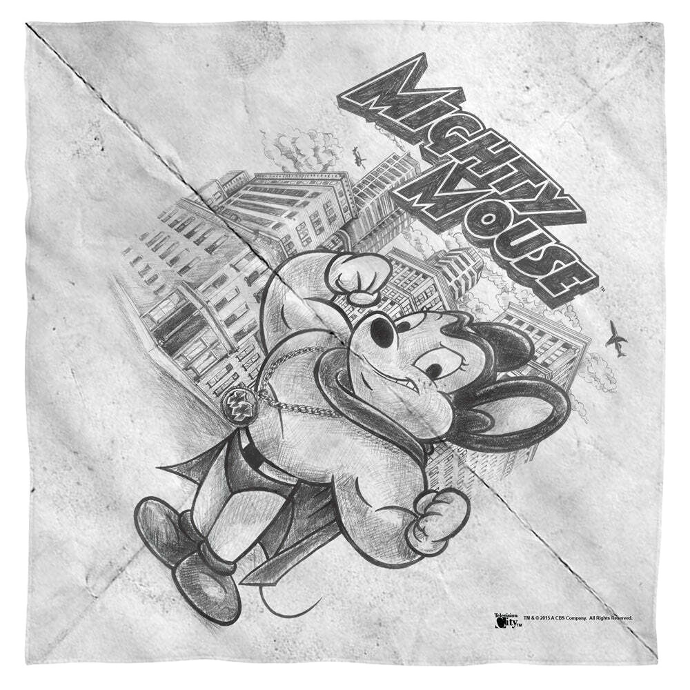 Mighty Mouse Sketch - Bandana Bandanas Mighty Mouse   