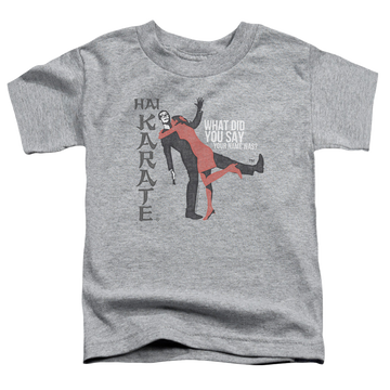 Athletic heather toddler t-shirt with Hai Karate Name graphic