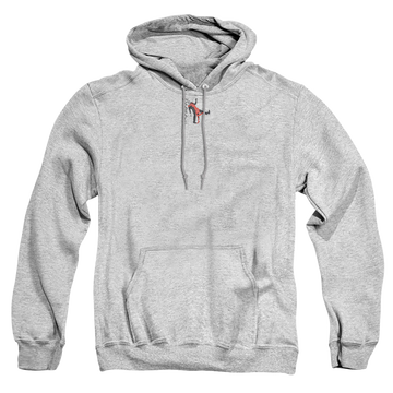Athletic heather pullover hoodie with Hai Karate Name graphic