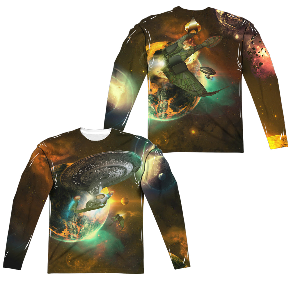 Star Trek The Next Generation Battle Ships (Front/Back Print) - Men's All-Over Print Long Sleeve Men's All-Over Print Long Sleeve Star Trek The Next Generation   