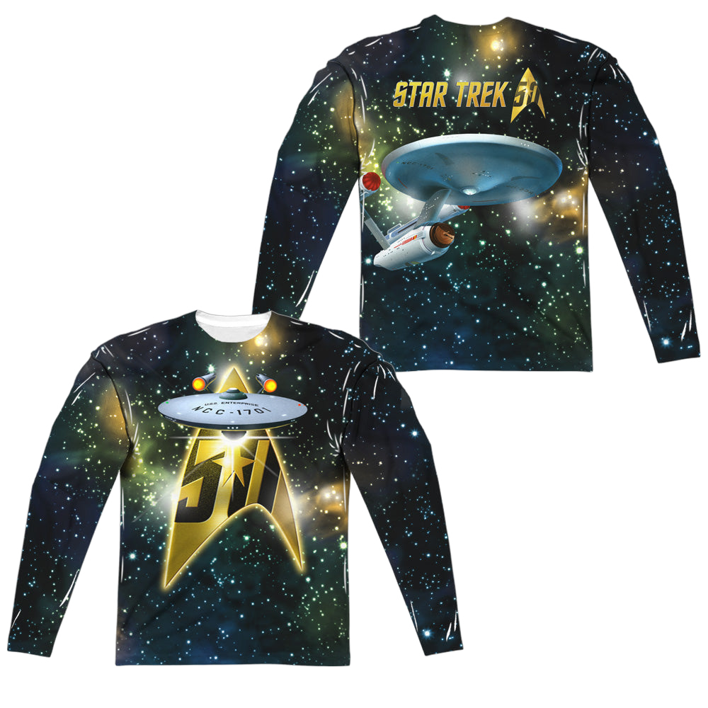 Star Trek The Original Series 50Th Ship (Front/Back Print) - Men's All-Over Print Long Sleeve Men's All-Over Print Long Sleeve Star Trek The Original Series   