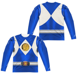 Mighty Morphin Power Rangers Blue Ranger Emblem (Front/Back Print) - Men's All-Over Print Long Sleeve Men's All-Over Print Long Sleeve Mighty Morphin Power Rangers   