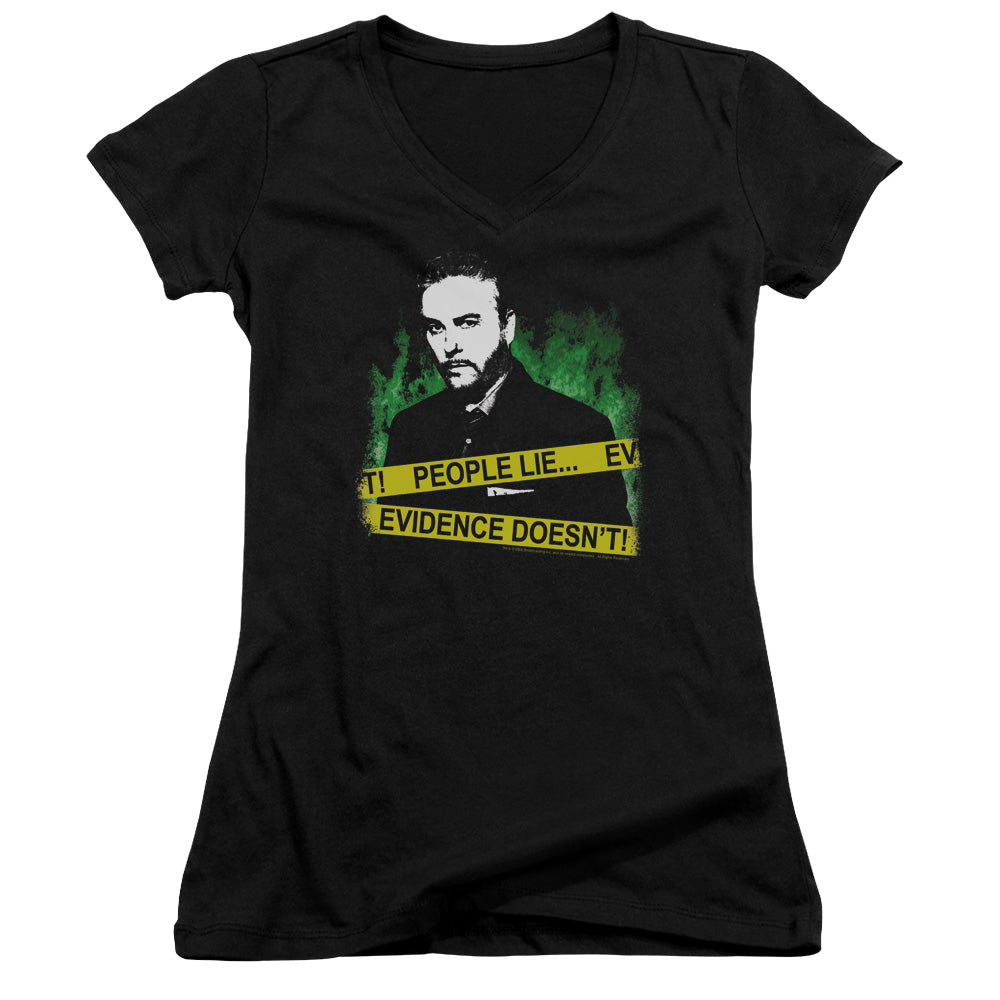 CSI People Lie - Juniors V-Neck T-Shirt Juniors V-Neck T-Shirt CSI