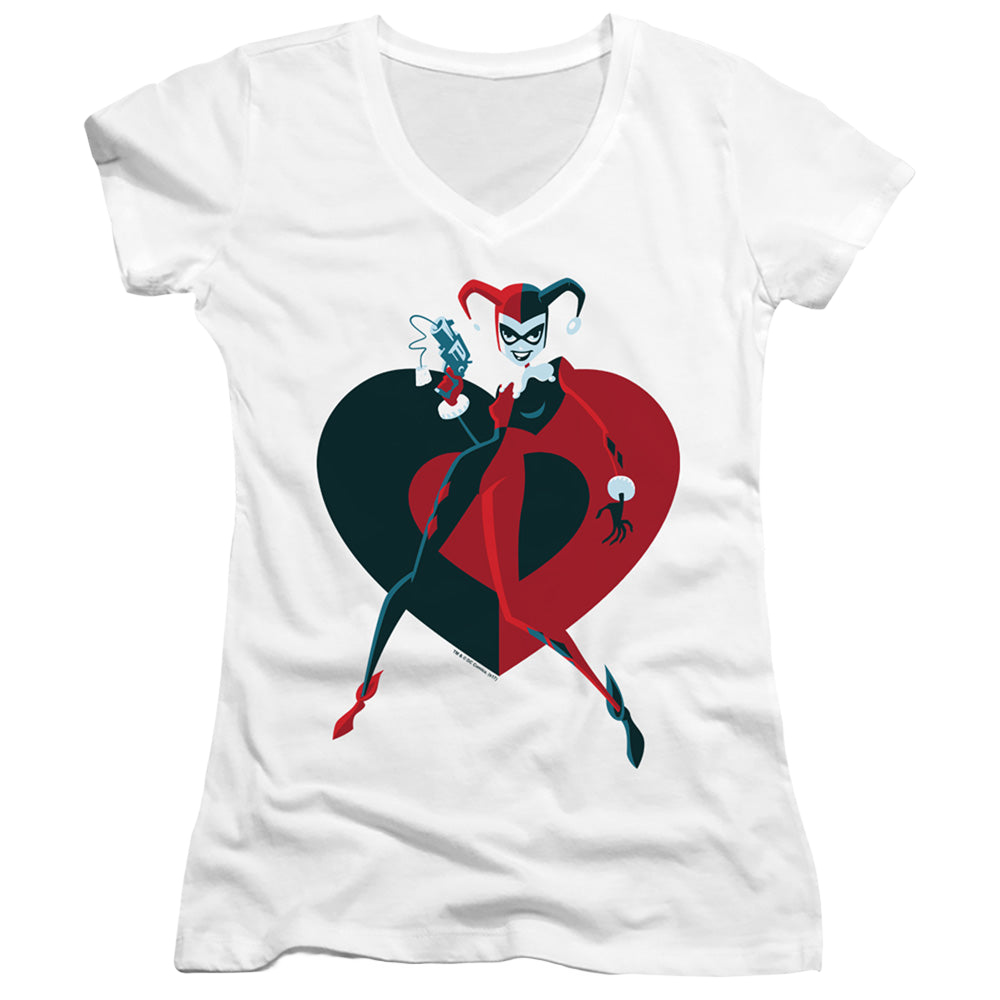 Harley Quinn Harley Heart - Juniors V-Neck T-Shirt Juniors V-Neck T-Shirt Harley Quinn