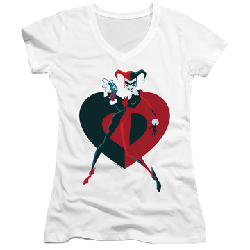Harley Quinn Harley Heart - Juniors V-Neck T-Shirt Juniors V-Neck T-Shirt Harley Quinn