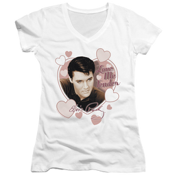 Elvis Presley Love Me Tender - Juniors V-Neck T-Shirt Juniors V-Neck T-Shirt Elvis Presley