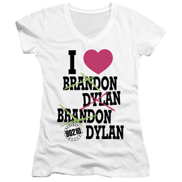 Beverly Hills 90210 I Heart 90210 - Juniors V-Neck T-Shirt Juniors V-Neck T-Shirt Beverly Hills 90210