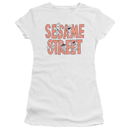 Sesame Street In Letters - Juniors T-Shirt Juniors T-Shirt Sesame Street