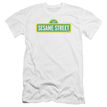 Sesame Street Logo - Men's Premium Slim Fit T-Shirt Men's Premium Slim Fit T-Shirt Sesame Street