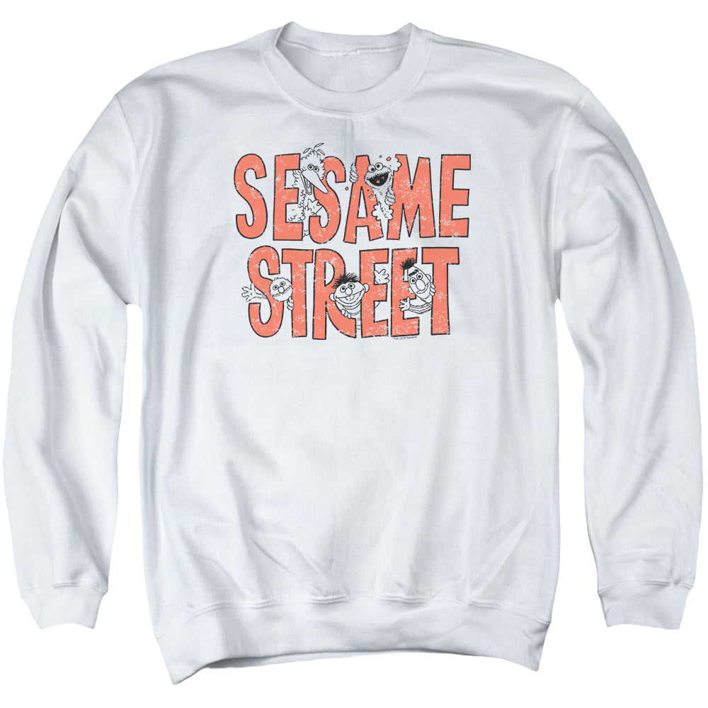 Sesame Street In Letters - Men's Crewneck Sweatshirt Men's Crewneck Sweatshirt Sesame Street